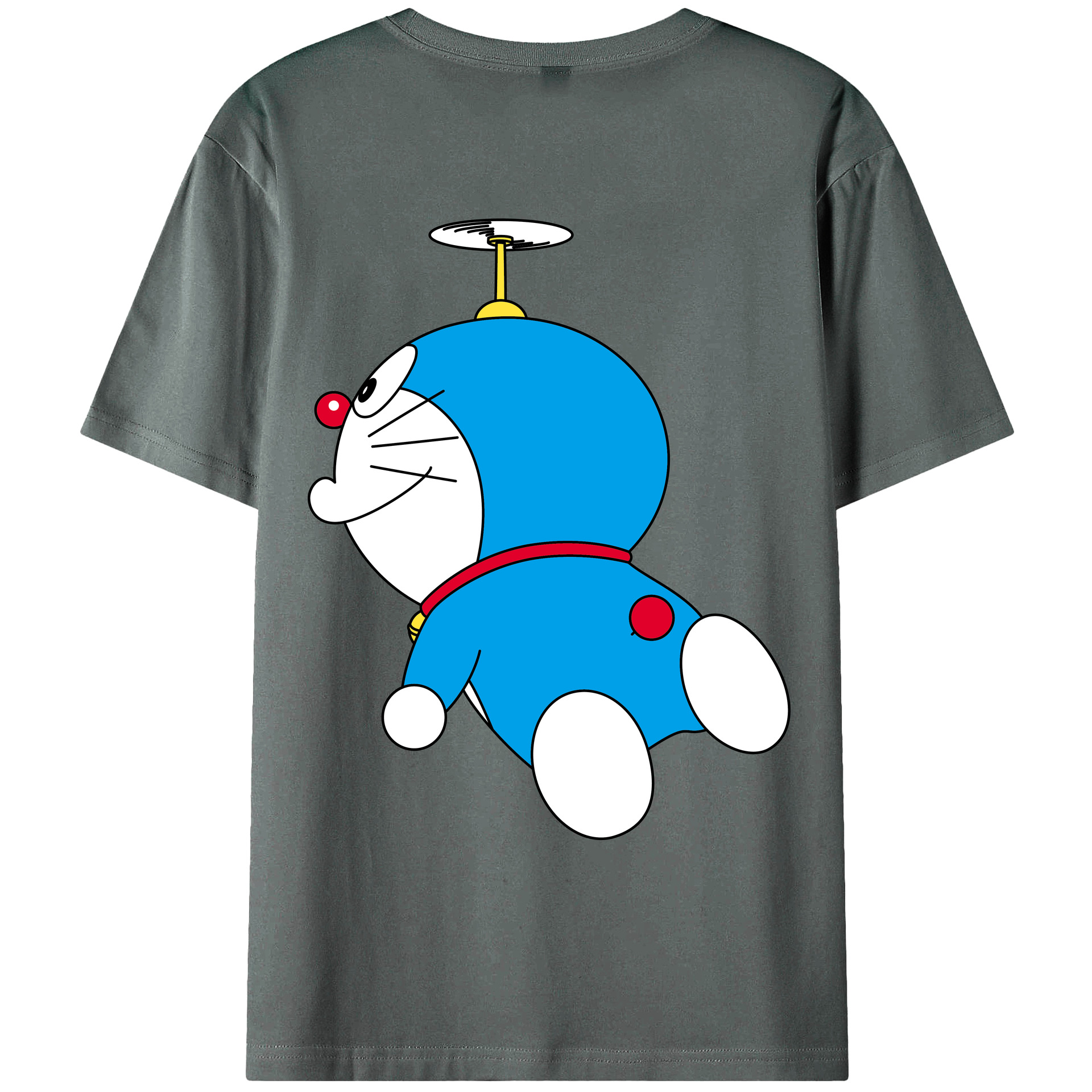 （画像用） ドラえもん Doraemon 綿100％ メンズ半袖Tシャツ（バックプリント） 通気性